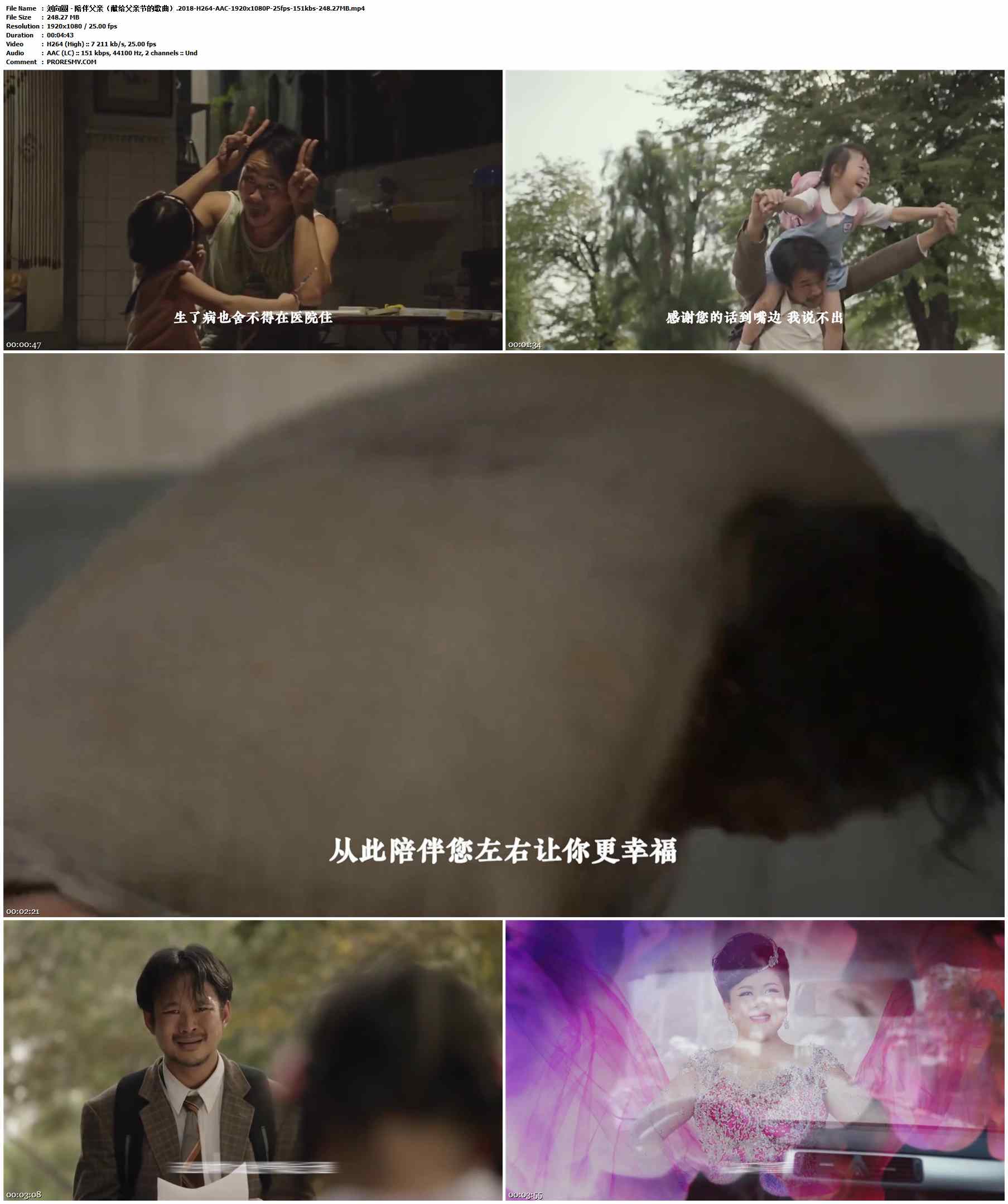 刘向圆 - 陪伴父亲（献给父亲节的歌曲）.2018-H264-AAC-1920x1080P-25fps-151kbs-248.27MB官方MV_高清MV